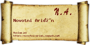 Novotni Arián névjegykártya